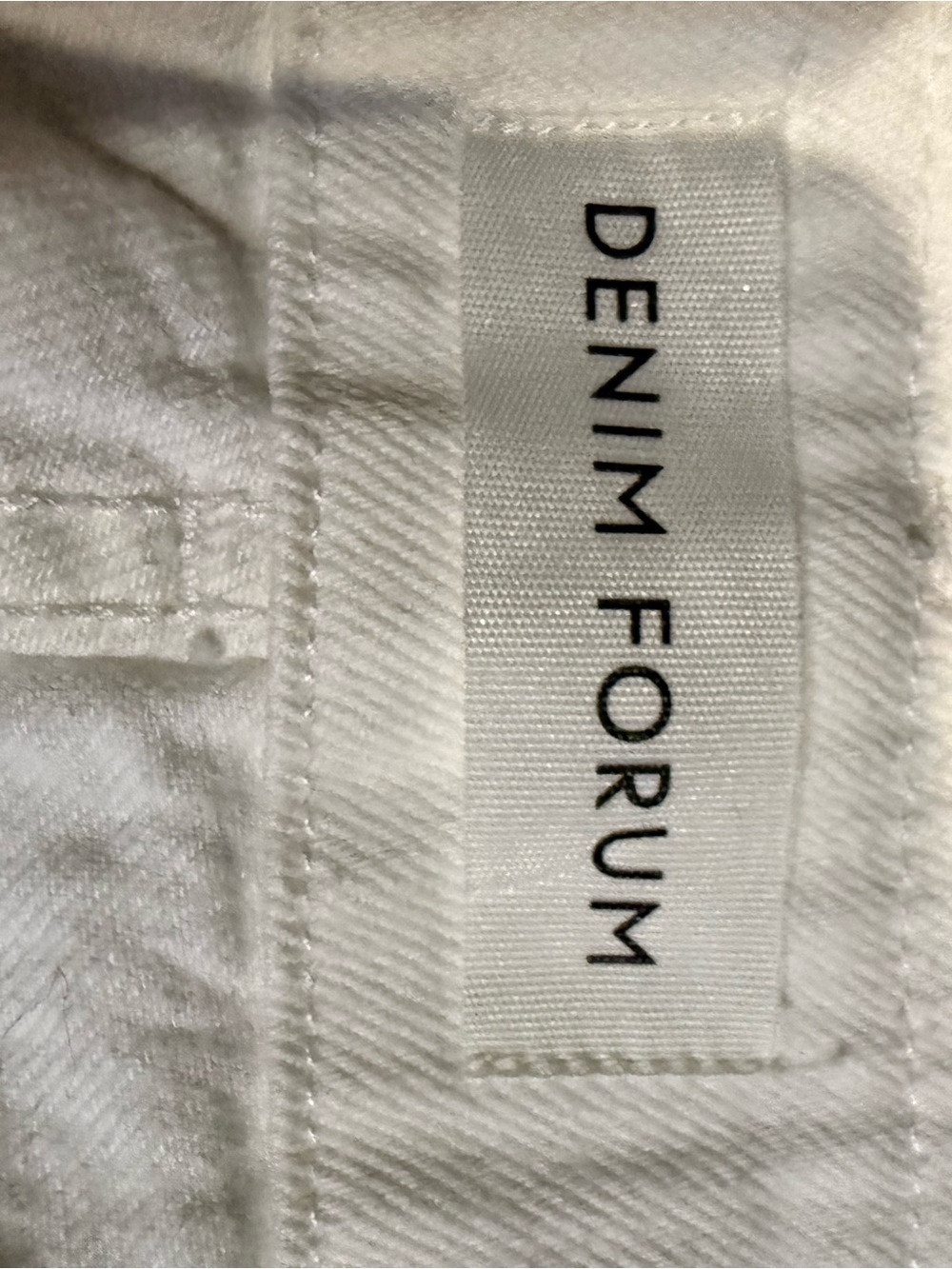 Denim Forum White Straight Leg High-Rise Jeans Preppy The John Highrise Loose - Picture 11 of 13